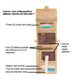 Maxpedition Traveler Deluxe Foliage Green Passport Holder Organizer 0803F -Outdoor Practical Tool Shop maxpedition deluxe passport holder foliage green 0803f inside