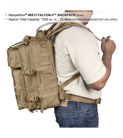Maxpedition Falcon II Khaki-Foliage Assault Backpack Hydration 0513KF 4 Maxpedition Falcon II Khaki-Foliage Assault Backpack Hydration 0513KF - Image 2