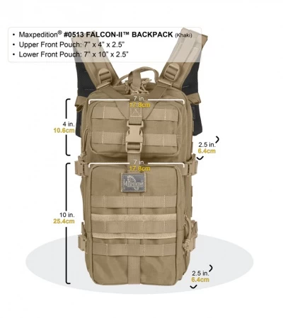 Maxpedition Falcon II Black Assault Backpack Hydration 0513B 4 Maxpedition Falcon II Black Assault Backpack Hydration 0513B - Image 2
