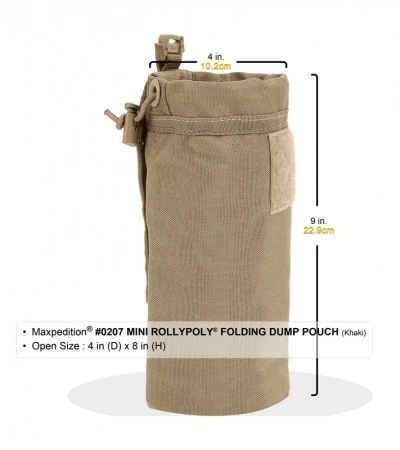 Maxpedition Mini Rollypoly Khaki Folding Dump Utility Bottle Pouch 0207K 4 Maxpedition Mini Rollypoly Khaki Folding Dump Utility Bottle Pouch 0207K - Image 2