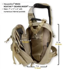 Maxpedition Noatak Gearslinger Black Shoulder Sling Bag Pack 0434B -Outdoor Practical Tool Shop maxpedition noatak gearslinger inside