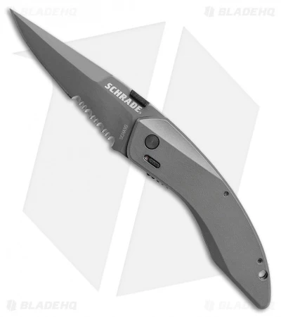 Schrade Landshark Spring Assisted Knife Gray Aluminum (3" Gray) SCHA9SCP 3 Schrade Landshark Spring Assisted Knife Gray Aluminum (3" Gray) SCHA9SCP