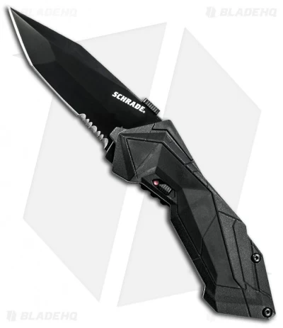 Schrade SCHA3BS Black Tanto MAGIC Spring Assisted Knife (2.9" Black Serr) 3 Schrade SCHA3BS Black Tanto MAGIC Spring Assisted Knife (2.9" Black Serr)