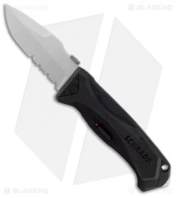Schrade SCHA6LS Drop Point Spring Assisted Knife (3.75" Bead Blast Serr)