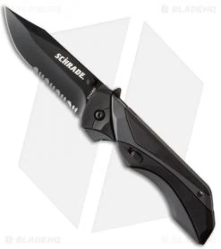 Schrade 24/7 MAGIC Spring Assisted Knife Gray/Black (3.25" Black Serr) SCHA8BS